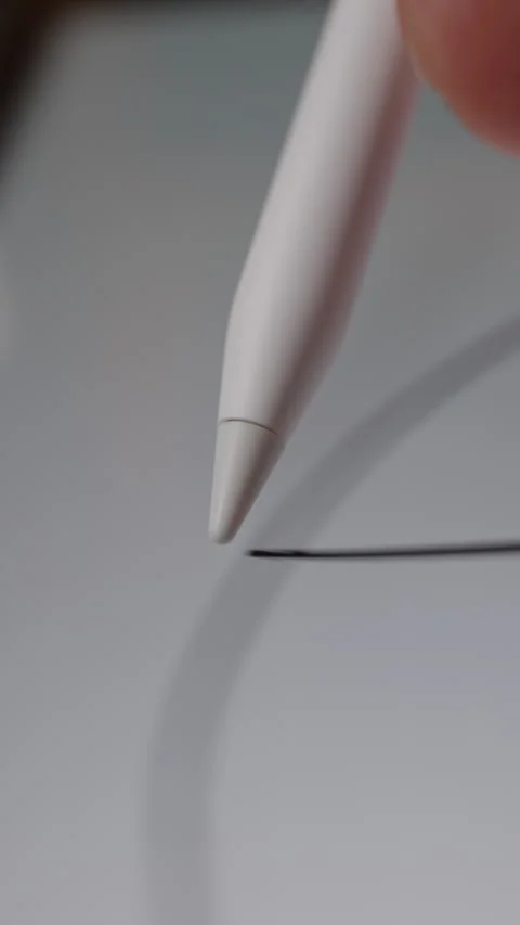 User Scribbling On Digital Device With Stylus Pen Stock Footage 308579648