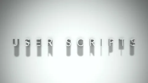 User scripts 3D title animation white text on a white background Stock Footage 299758007