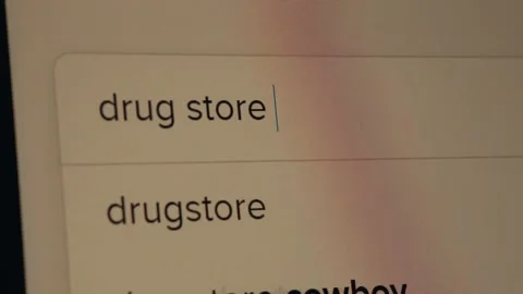 User search about pharmaceutical on internet find drug store. Webography. Stock Footage 289398835