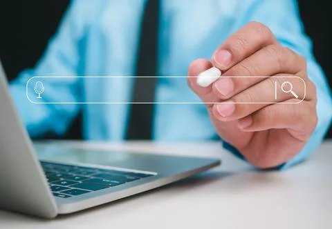 User searching browsing Internet data information networking concept, Techn.. Foto stock