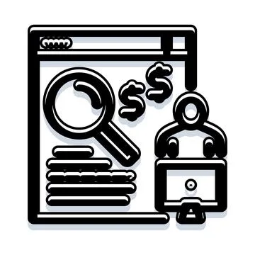 User searching for income on web browser 스톡 일러스트