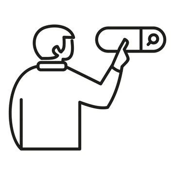 User searching online information displaying search bar Stock Illustration