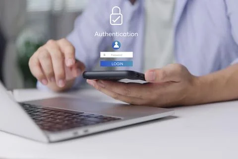 User secure login authentication password. Cybersecurity concept data prote.. Stock Photos