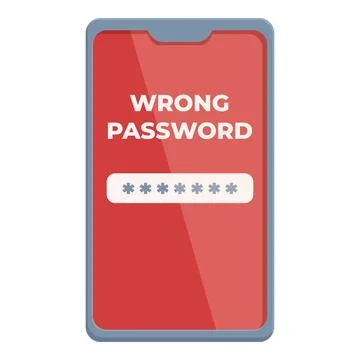 User secure wrong password icon cartoon vector. Network storage Stock Illustration