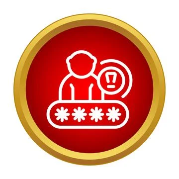 User security alert with wrong password entry Stock Illustration