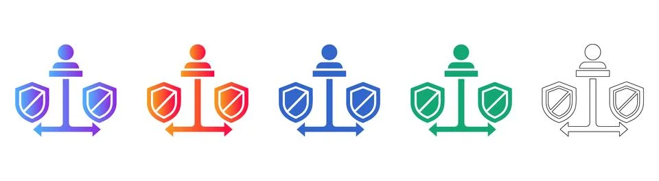 User Security &amp; Personal Data Protection Icons Set Stock Illustration
