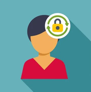 User security profile resetting password flat icon Stock Illustration