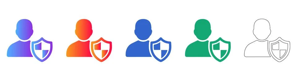 User Security Protection Icon Set Stock Illustration