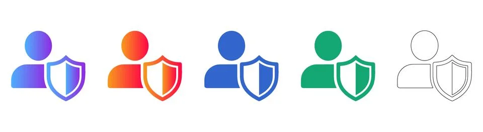 User Security Protection Icon Set Stockillustratie