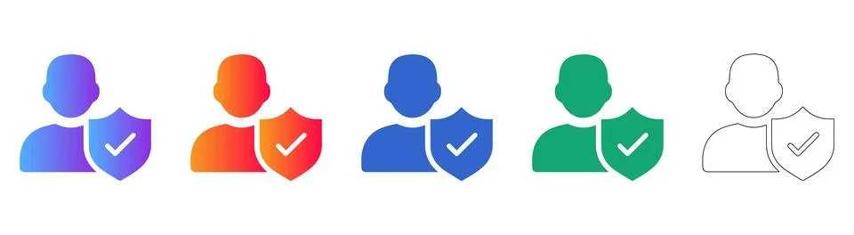 User Security Shield Icon Set Stockillustratie