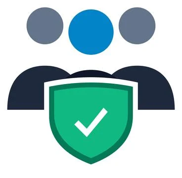 User Security Shield Vector Icon, Team Protection and Privacy Symbol 스톡 일러스트