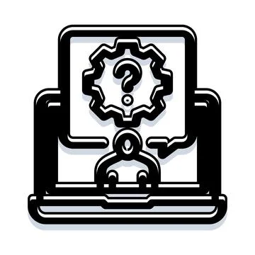 User seeking help troubleshooting computer problem concept 库存插图