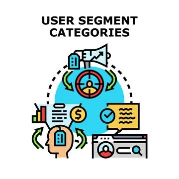User segment categories vector concept illustration drawing Stock Illustration
