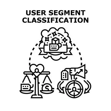 User segment classification concept analyzing target audience Stock Illustration