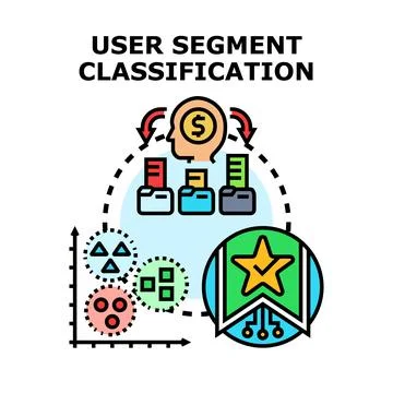 User segment classification for marketing strategy 库存插图