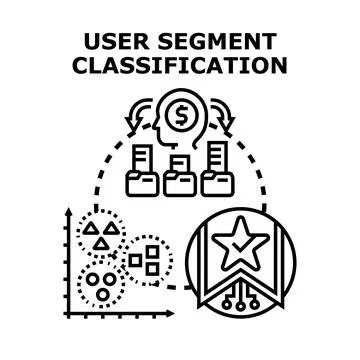 User segment classification for marketing strategy Illustrazione stock