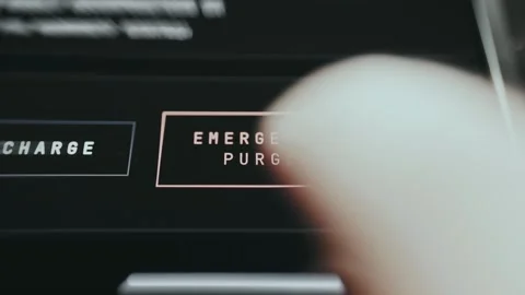 User select the Emergency Purge action button Stock Footage 334950238
