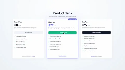 User selecting a digital subscription plan on a website interface. 4K Stock-Footage 348234891