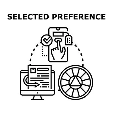 User selecting online preference options and customization settings Stock Illustration