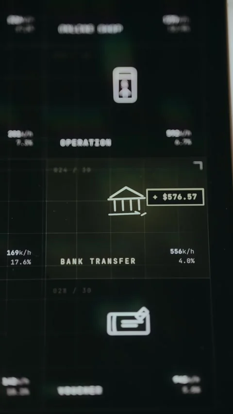 User selects Bank Transfer payment method within the UI Stock Footage 333851680