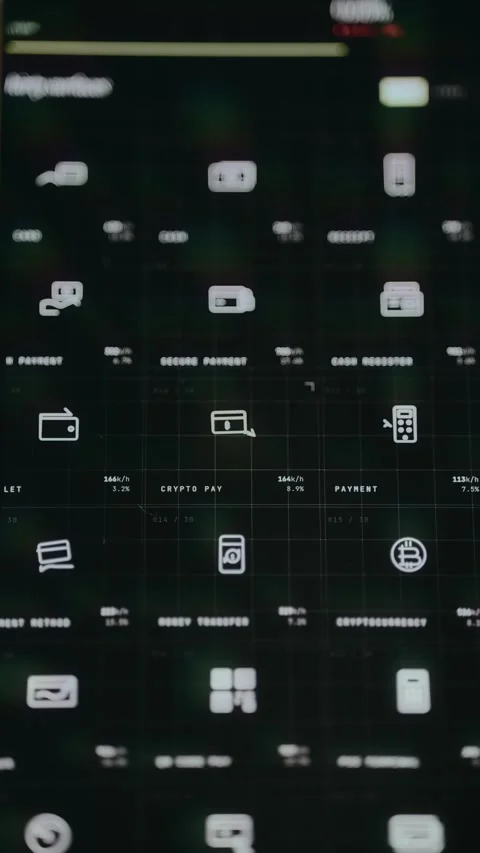 User selects cryptocurrency payment method labeled Crypto Pay Stock Footage 333851503