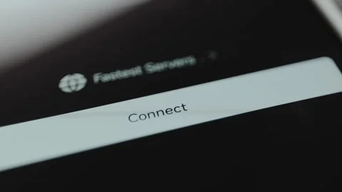 User selects the option Connect within the user interface of a VPN application Stock Footage 329748384