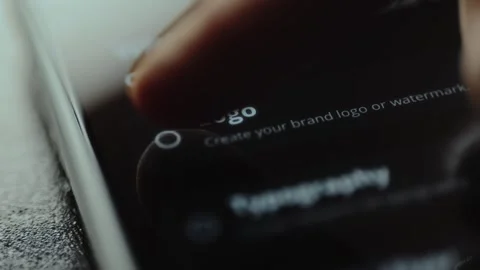 User selects the option to create a brand logo within an application interface 스톡 동영상 327451289