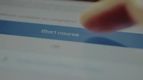User selects the option labeled Start course, lifelong learning concept Stock Footage 328344509