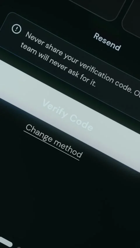 User selects the option Verify Code for 2FA Stock Footage 334426706