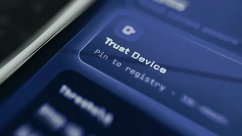 User selects the Trust Device function to authorize a device to access secure 스톡 동영상 334934663