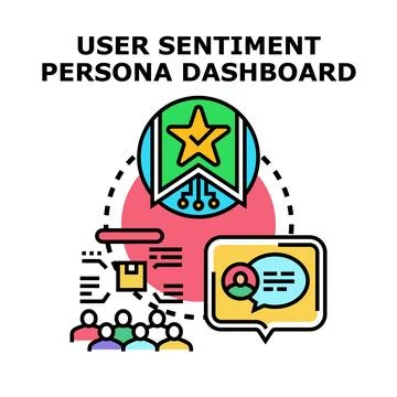 User sentiment persona dashboard analyzing feedback data イラスト素材