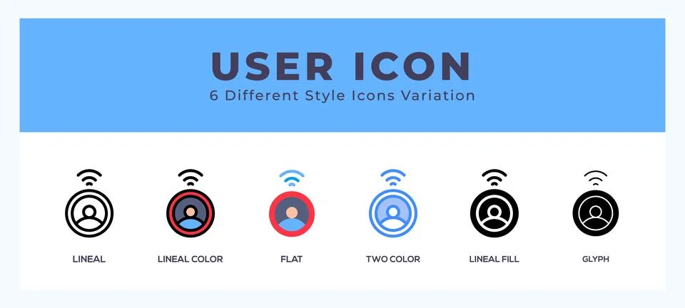 User set of simple icons great for web. app. presentation and more. Stock Illustration