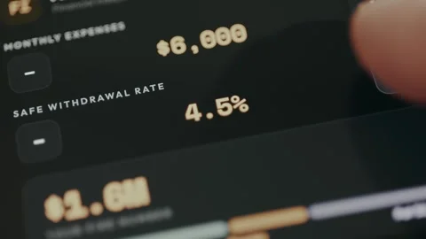User setting the Safe Withdrawal Rate percentage Stock Footage 332484216