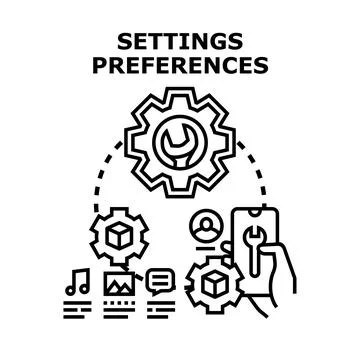 User settings and preferences management concept illustration 스톡 일러스트