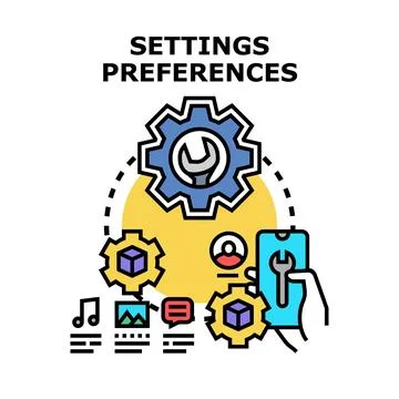 User settings and preferences management concept illustration Stock Illustration