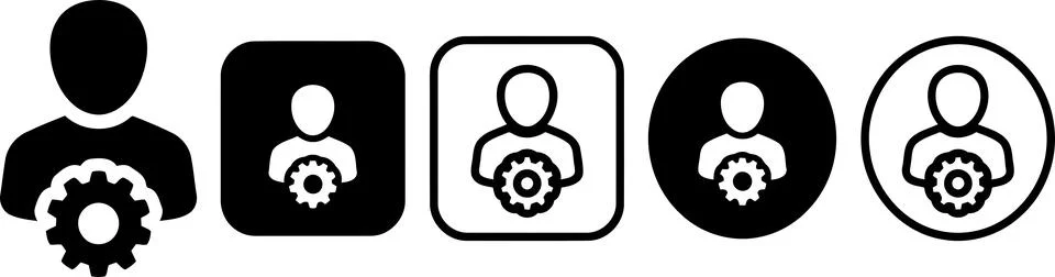 User Settings and Profile Management Vector Icon Set Stock Illustration