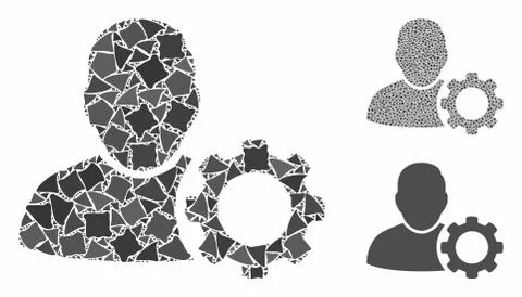 User settings gear Composition Icon of Unequal Items Stock Illustration