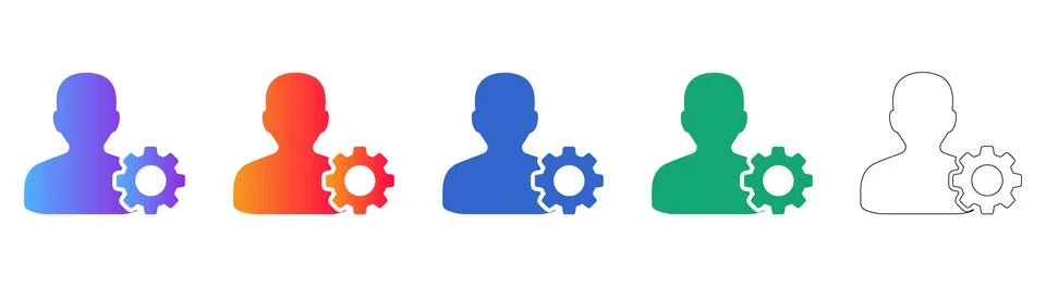User Settings Gear Icon Set Ilustración de archivo