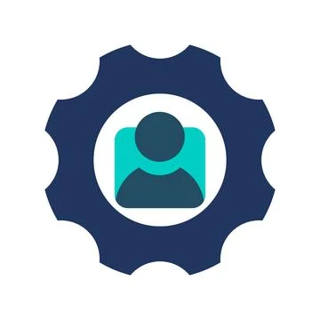 User settings gear icon symbolizing account management, profile customization, Stock Illustration