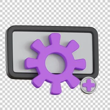 User settings gear User Interface 3D icon Stock Illustration