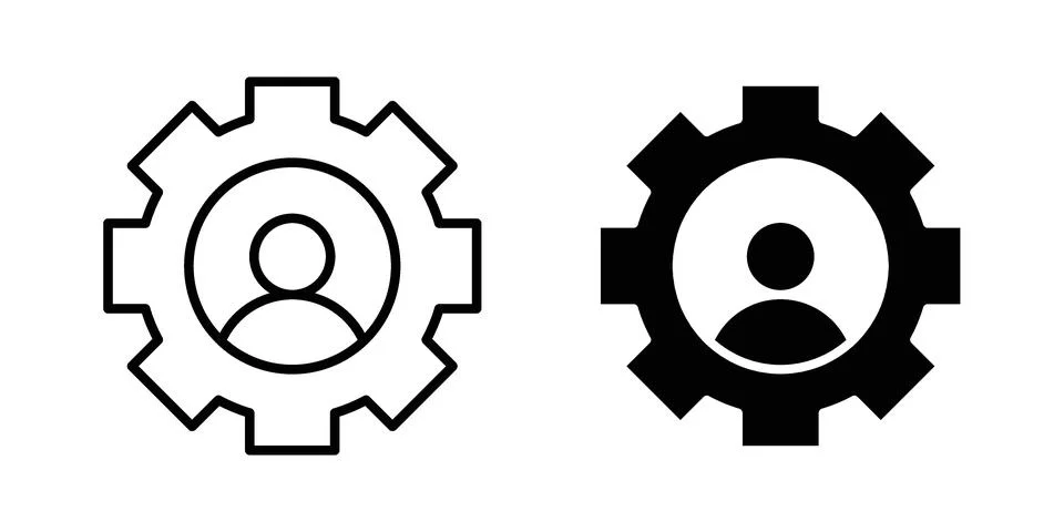 User settings icon drawing lines. Silhouette style vector bundle 스톡 일러스트