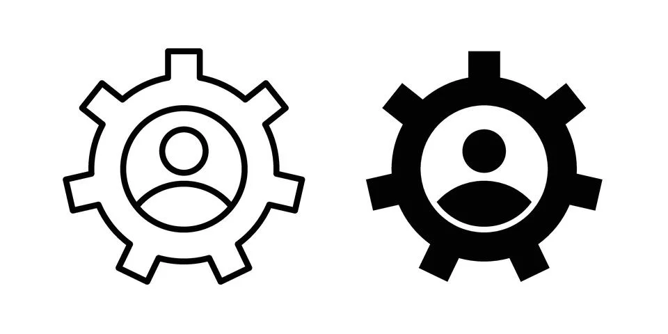 User settings icon silhouette vector set. thin line pack 스톡 일러스트