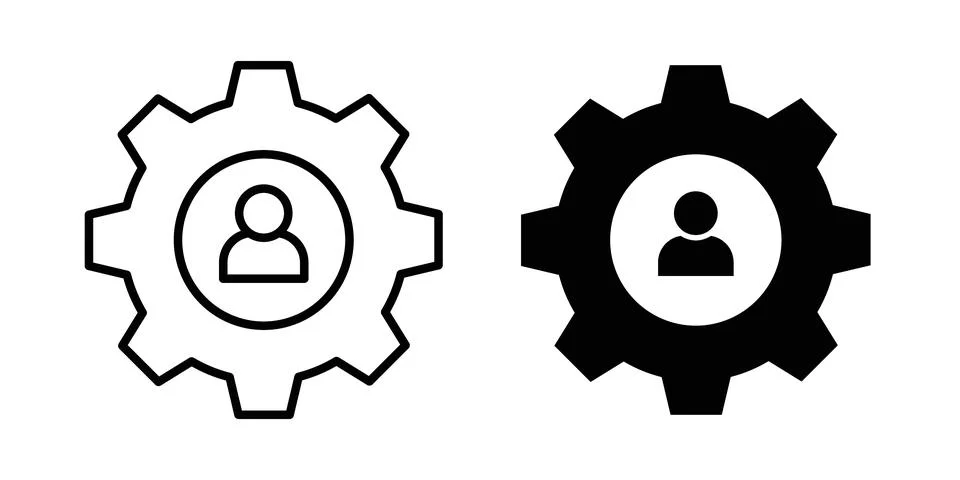 User settings icon symbol. Flat and Stroke Vector illustration Illustrazione stock