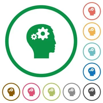 User settings outlined flat icons イラスト素材