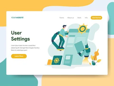 User Settings for Website Page Stock Illustration