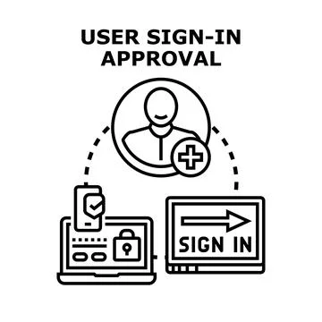 User sign in approval process for secure access Stockillustratie