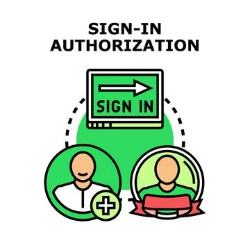 User sign in authorization process online illustration 스톡 일러스트