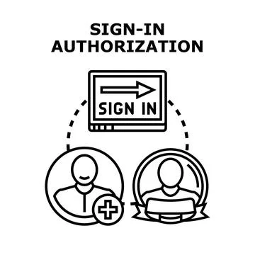 User sign in authorization process online illustration Stock Illustration