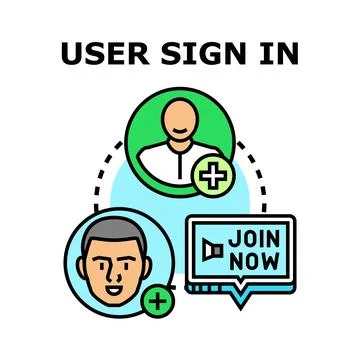 User sign in creating digital account concept Stock Illustration