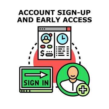 User sign up for early access program Stock Illustration